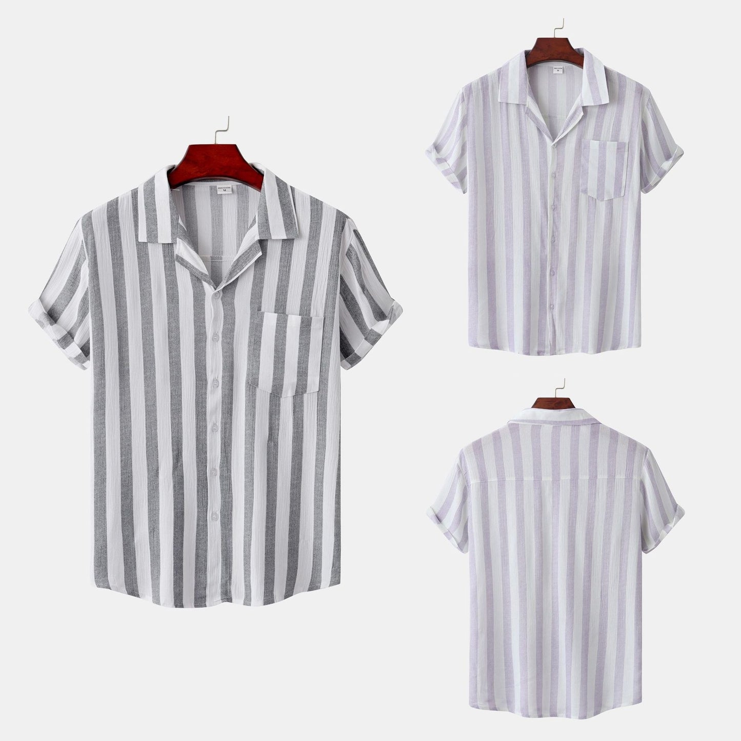 Men's striped short sleeved shirt